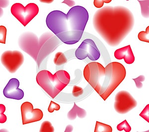 Heart watercolor seamless pattern