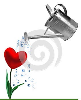 Heart and watering can photo
