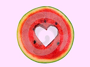 Heart on watermelon