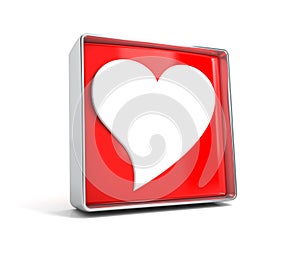 Heart - web button isolated on white background