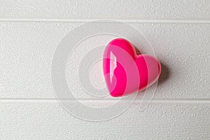 The Heart on white wood background  image