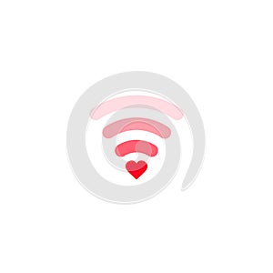 Heart wifi. Vector heart waves icon in flat style. Heart signal. Love connection. Wifi hotspot signal. Love signal. Wifi sign