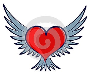 Heart with wings.