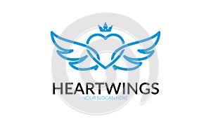 Heart Wings logo template