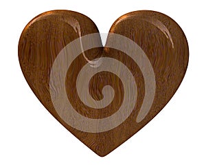 Heart in wood (3D) photo