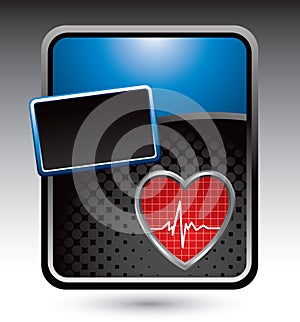 Heartbeat on blue stylized advertisement