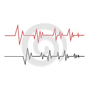 Heartbeat Cardiogram Icon Vector Logo photo