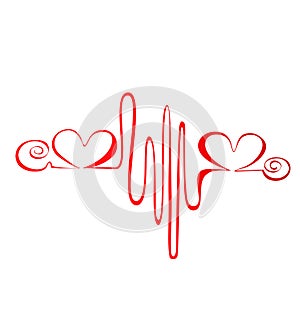 Heartbeat or cardiogram logo