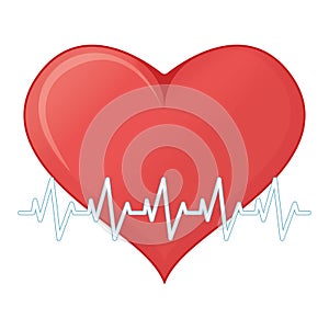 Heartbeat Concept Icon and Label. Health Research Symbol, Icon and Badge. Cartoon Vector illustration