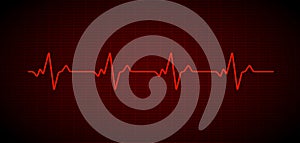 Heartbeat ecg electrocardiogram vector graph wave line. Ekg cardio heart beat cardiology frequency monitor photo