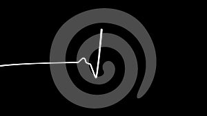 Heartbeat flatline. Red heartbeat line on EKG screen