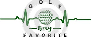 Heartbeat golfer. Golf Ball. VECTOR