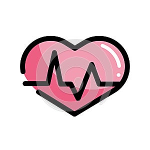 Heartbeat health icon shape. Vector photo