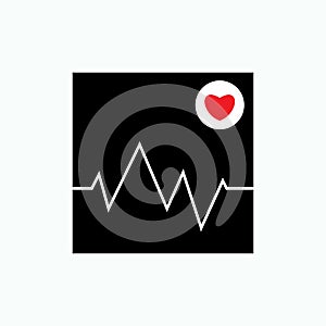Heartbeat Icon. Cardiology, Pulsation of the Heart. Palpitation Symbol - Vector.