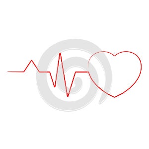 Heartbeat Line Heart Cardio Ekg Isolated On A Background. Realistic Vector Illustration.