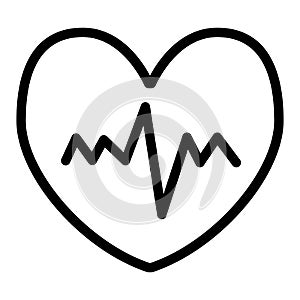 Heartbeat line icon. Pulse vector illustration isolated on white. Cardiogram outline style design, designed for web and