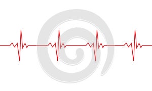 Heartbeat line symbol. EKG Cardio Pulse sign isolated on white background. Vector EPS 10