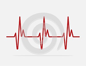 Heartbeat line vector icon photo