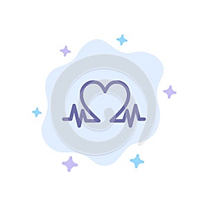 Heartbeat, Love, Heart, Wedding Blue Icon on Abstract Cloud Background