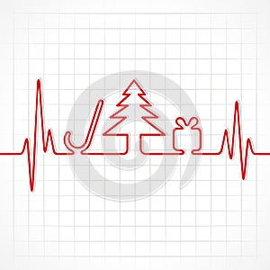 Heartbeat make christmas symbols