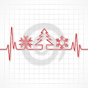 Heartbeat make Christmas symbols