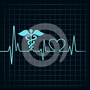 Heartbeat make medical and heart symbol