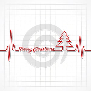 Heartbeat make Merry Christmas text and tree