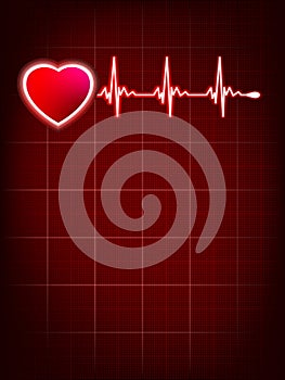 Heartbeat monitor electrocardiogram. EPS 10