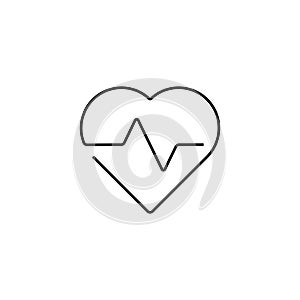 Heartbeat one line vector icon