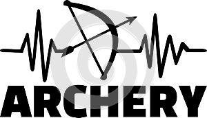 Archery heartbeat line with job title photo