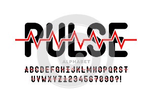 Heartbeat pulse line style font