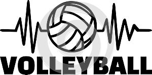 Volleyball player heartbeat line photo