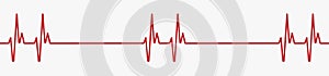 Heartbeat red line icon. Palpitation. Red heartbeat, line of life. Vector illustration photo