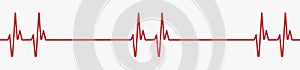 Heartbeat red line icon. Palpitation. Red heartbeat, line of life. Vector illustration