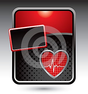 Heartbeat on red stylized advertisement