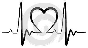 Heartbeat Shape Illustration black