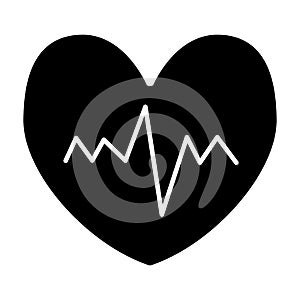 Heartbeat solid icon. Pulse vector illustration isolated on white. Cardiogram glyph style design, designed for web and