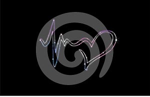 Heartbeat symbol, abstract love and life icon