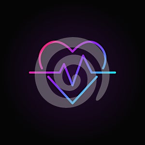 Heartbeat vector colored icon. Heart rate outline symbol