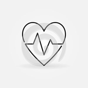 Heartbeat vector concept icon. Heart rate outline symbol