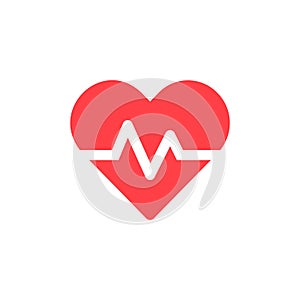 Heartbeat vector icon. Heart beat cardio wave symbol isolated. Vector illustration EPS 10
