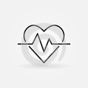 Heartbeat vector icon. Heart rate concept outline symbol