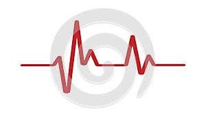 Heartbeat - Vector icon heartbeat line. Heartbeat icon for medical apps. Heart beat in red color