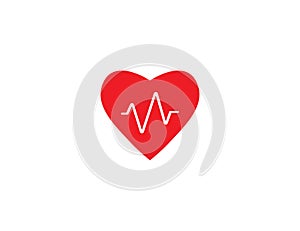 Heartbeat, vital icon. Vector illustration.