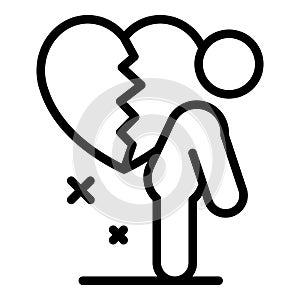 Heartbrake abuse icon outline vector. Violence school