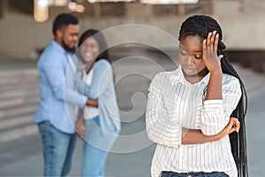 Heartbroken girl depressed to see her ex-boyfriend with another woman