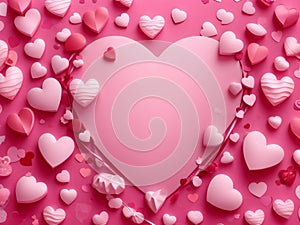 Heartfelt Bliss: Pink Valentine Hearts Symphony