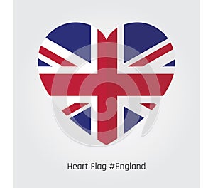 Heartfelt Patriotism: Perfect Heart-shaped England Flag Vector