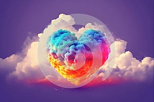 Heartfelt Rainbow Cloud. Generative AI