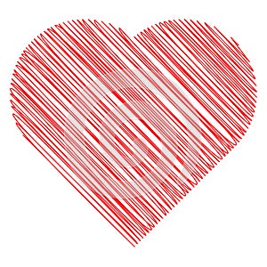 Hearth shape with scribble, doodle style